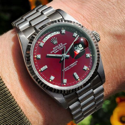 rolex oxblood dial day date|ROLEX, DAY.